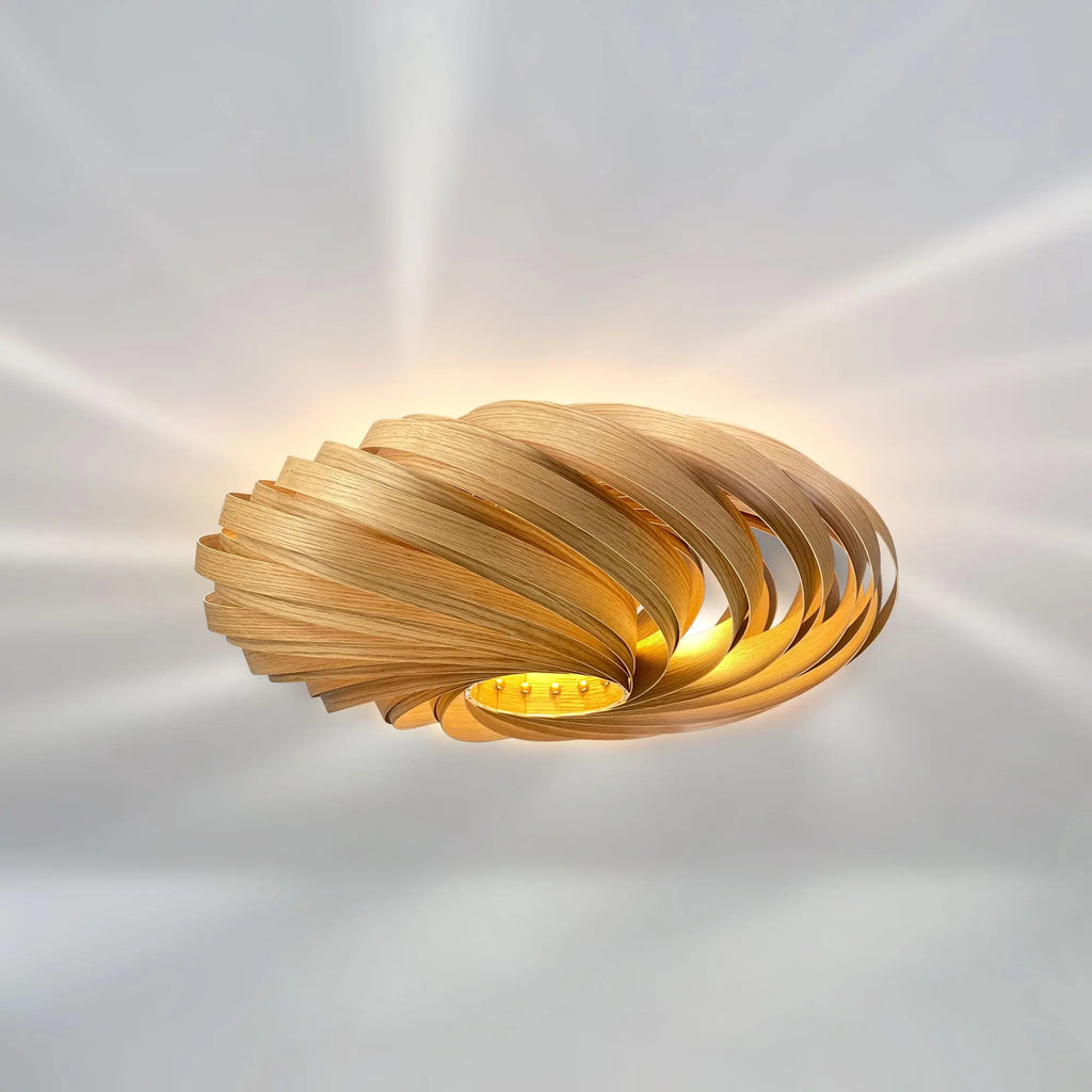 Ceiling lamp 'Veneria' from oak wood Gofurnit
