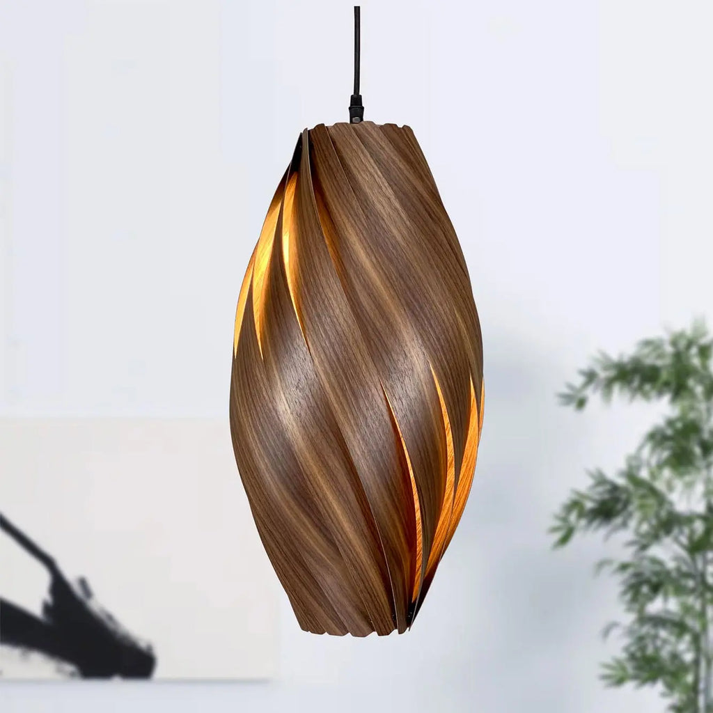 Suspension lamp 'Ardere' from walnut Gofurnit