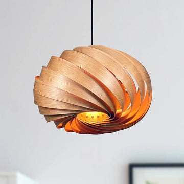 Pendant lamp 'Quiescenta' made from cherry wood Gofurnit