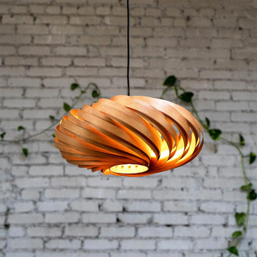 Pendant lamp 'Veneria' made of cherry wood 50 cm Gofurnit