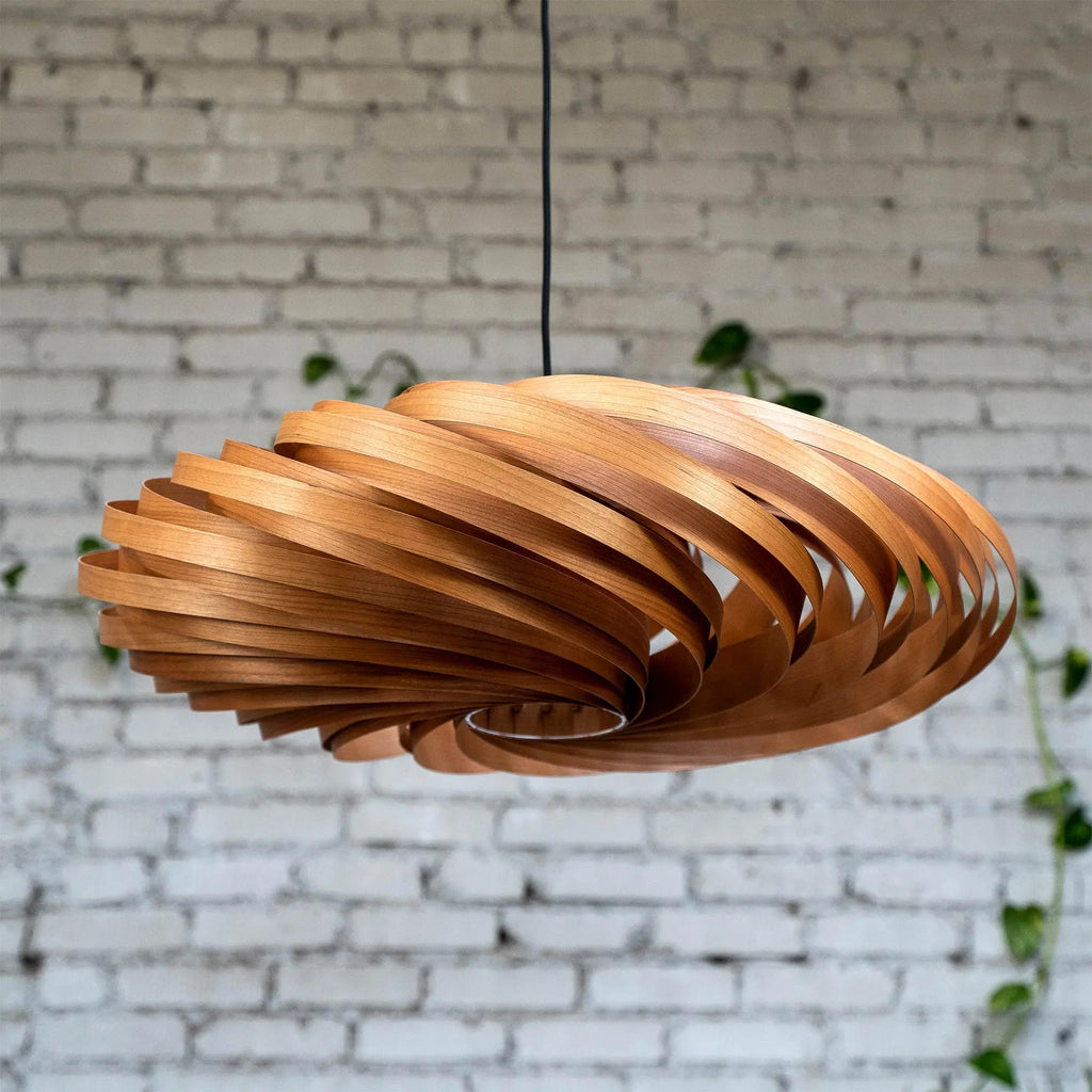 Suspension lamp 'Veneria' from cherry wood 70 cm Gofurnit