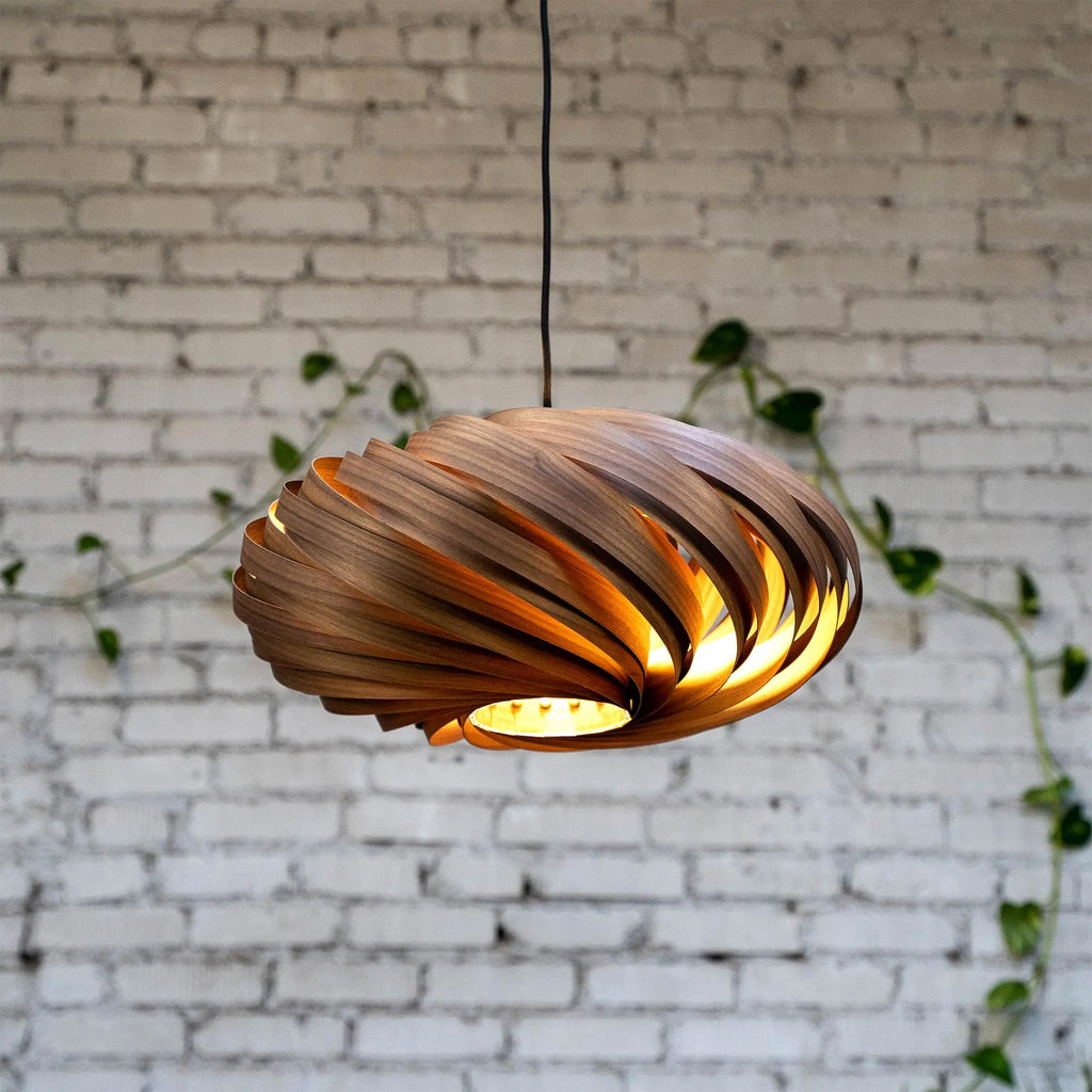 Suspension lamp 'Veneria' from walnut wood 50 cm Gofurnit