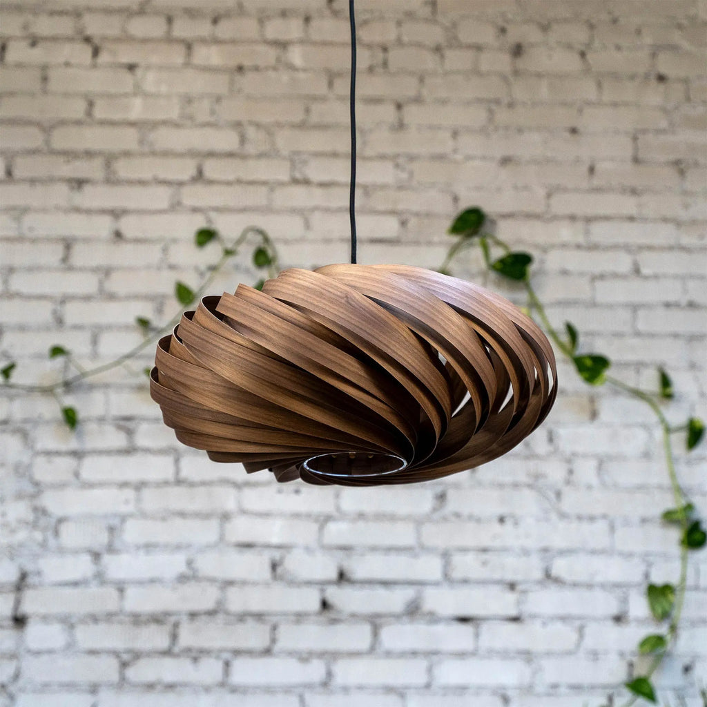 Suspension lamp 'Veneria' from walnut wood 50 cm Gofurnit