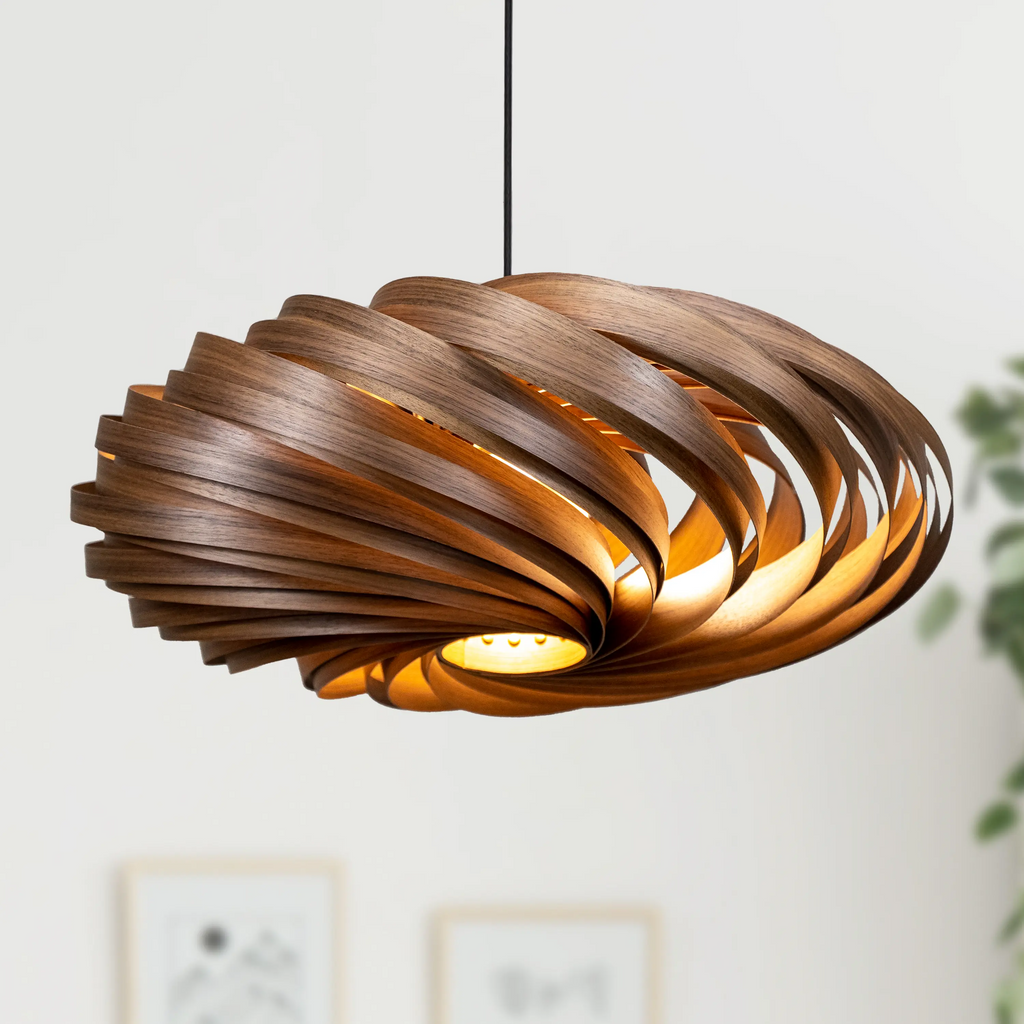 Suspension lamp Veneria from walnut - 'pure collection'. Gofurnit