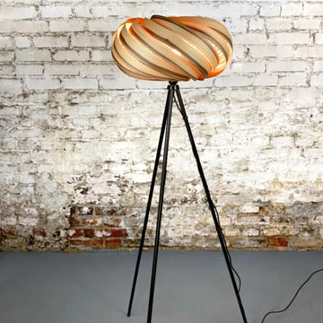 Olivesche Tripod floor lamp Quiescenta real wood Gofurnit